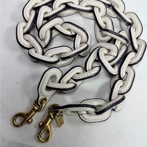 Coach Leather Covered Chain Strap Chalk w Brass